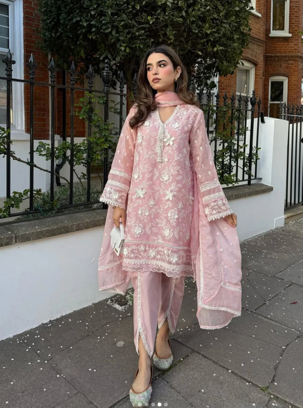 Elya Organza Uma Ivory Kurta